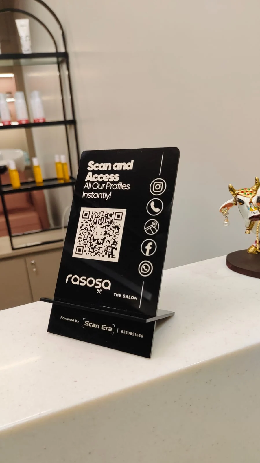 ScanEra standee at Rasoso The Salon